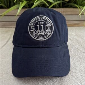 5.11 Tactical Navy Logo Hat Adjustable Baseball Cap ABR Patch NWT
